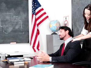 Schoolgirl Seductress Enjoys Big Teacher Cock