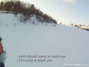 Snowy Day Blowjob In The Car From A Blonde Hottie