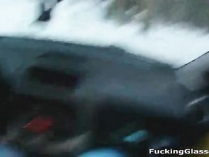 Snowy Day Blowjob In The Car From A Blonde Hottie